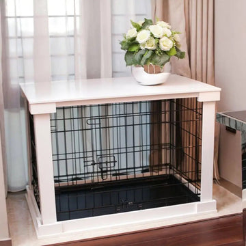 Mainland White Pet Crate & Table