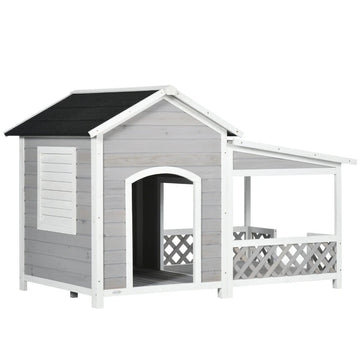 CabinPaws Cabin Style Raised Dog House with Asphalt Roof