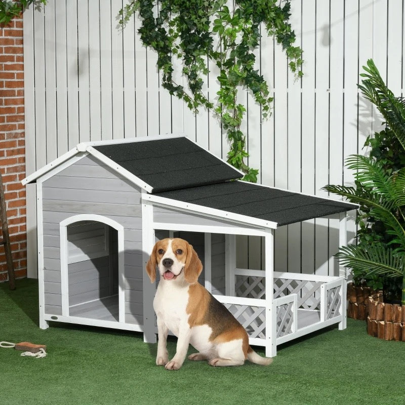 CabinPaws Cabin Style Raised Dog House with Asphalt Roof