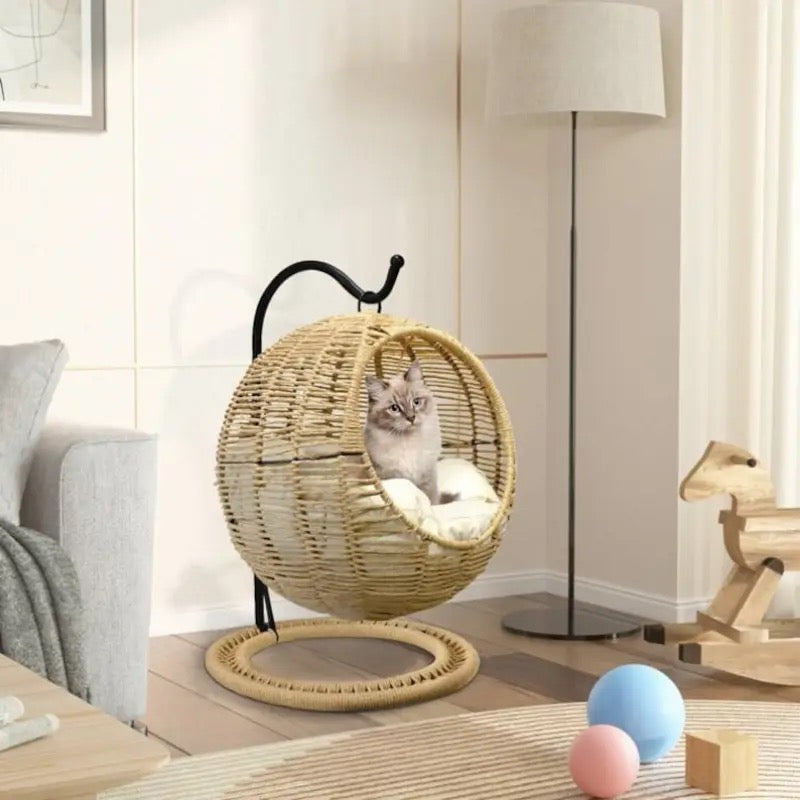 The Rattan Pet Hammock Bed