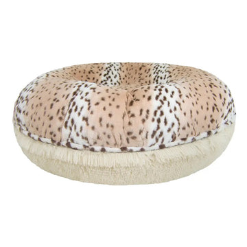 Snow Leopard / Blondie Luxury Extra Plush Faux Fur Pet Bed