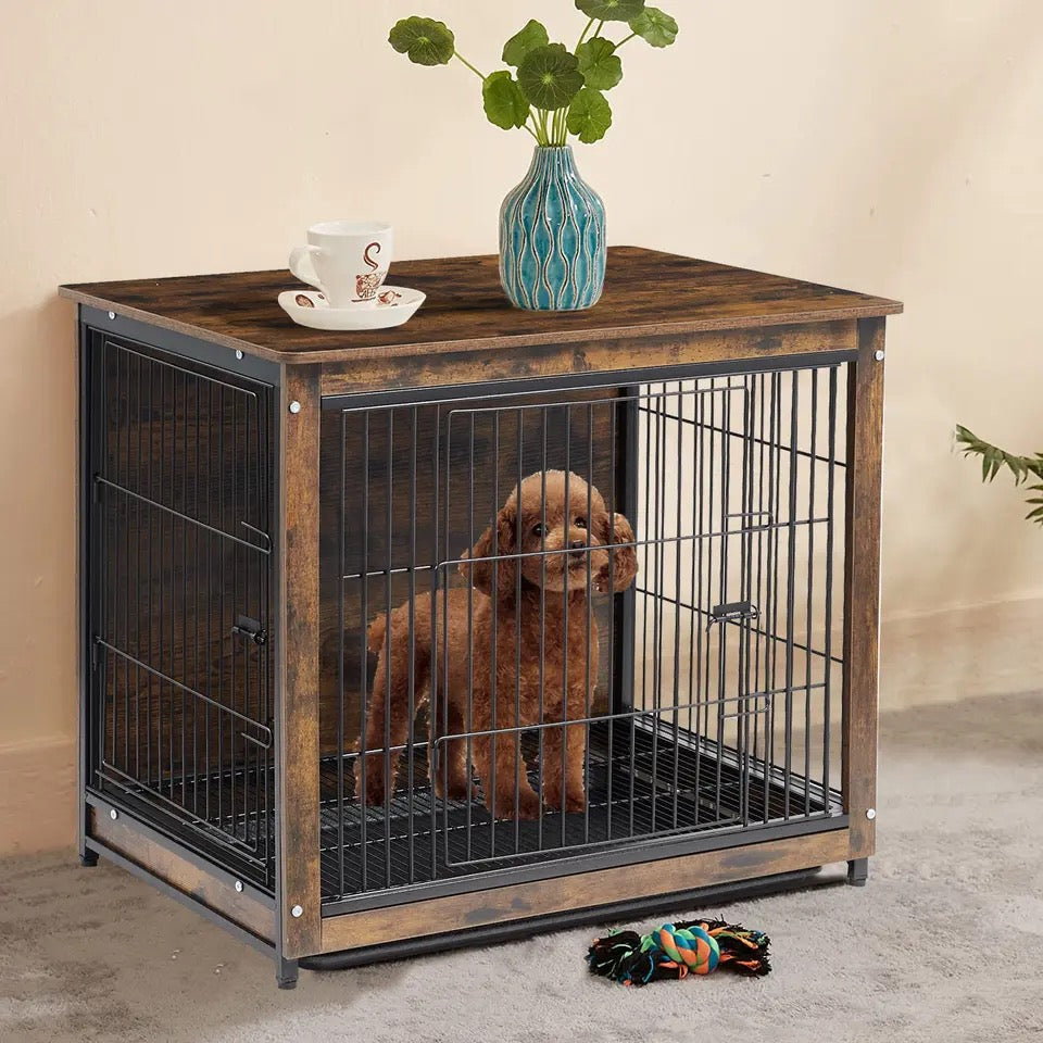 The Elegant Vintage Dog Cage End Table