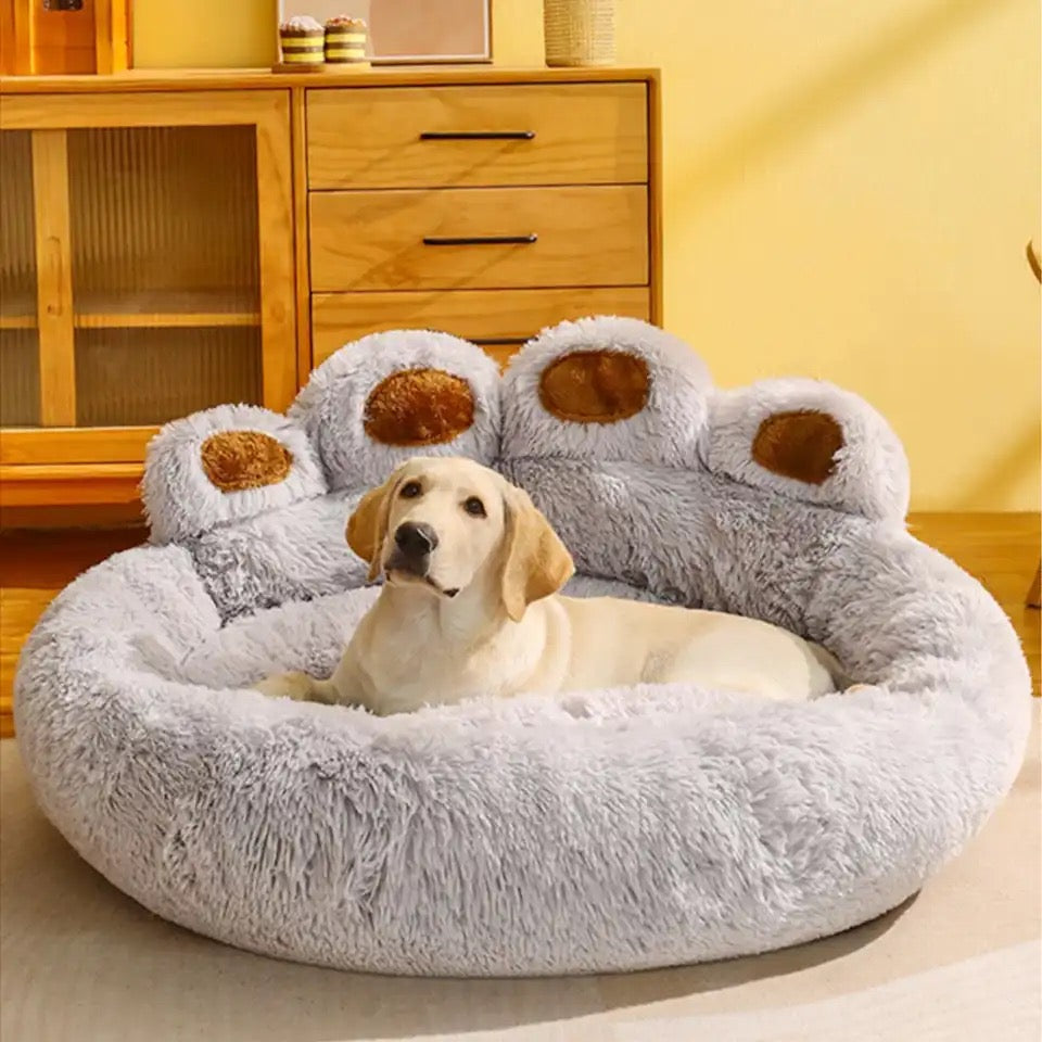 CosyPets Teddy Bear Pet Bed, Light Grey