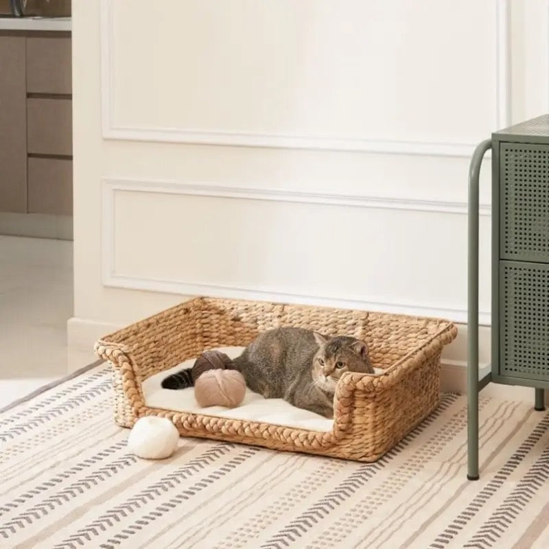 Hyacinth Rattan Pet Bed